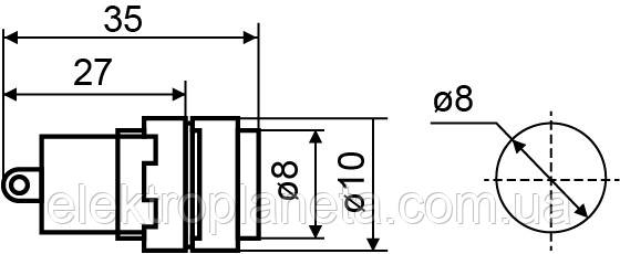 Сигнальная арматура лампа индикатор AD22E- 8DS зелена 220V АC A0140030169 - фото 6 - id-p602766811