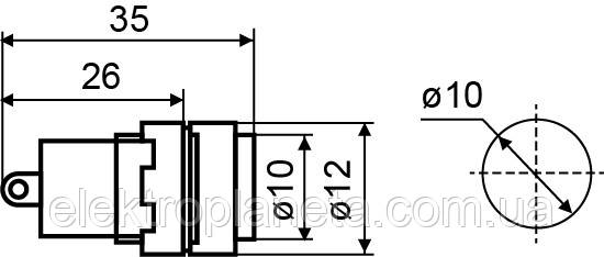 Сигнальная арматура лампа индикатор AD22E-10DS синя 24V АC/DC A0140030184 - фото 6 - id-p602766818
