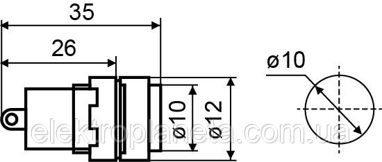 Сигнальная арматура лампа индикатор AD22E-10DS жовта 220V АC A0140030177 - фото 6 - id-p602766820