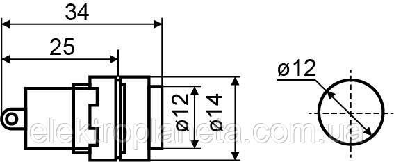 Сигнальная арматура лампа индикатор AD22E-E-12DS жовта 220V АC A0140030192 - фото 6 - id-p602766830