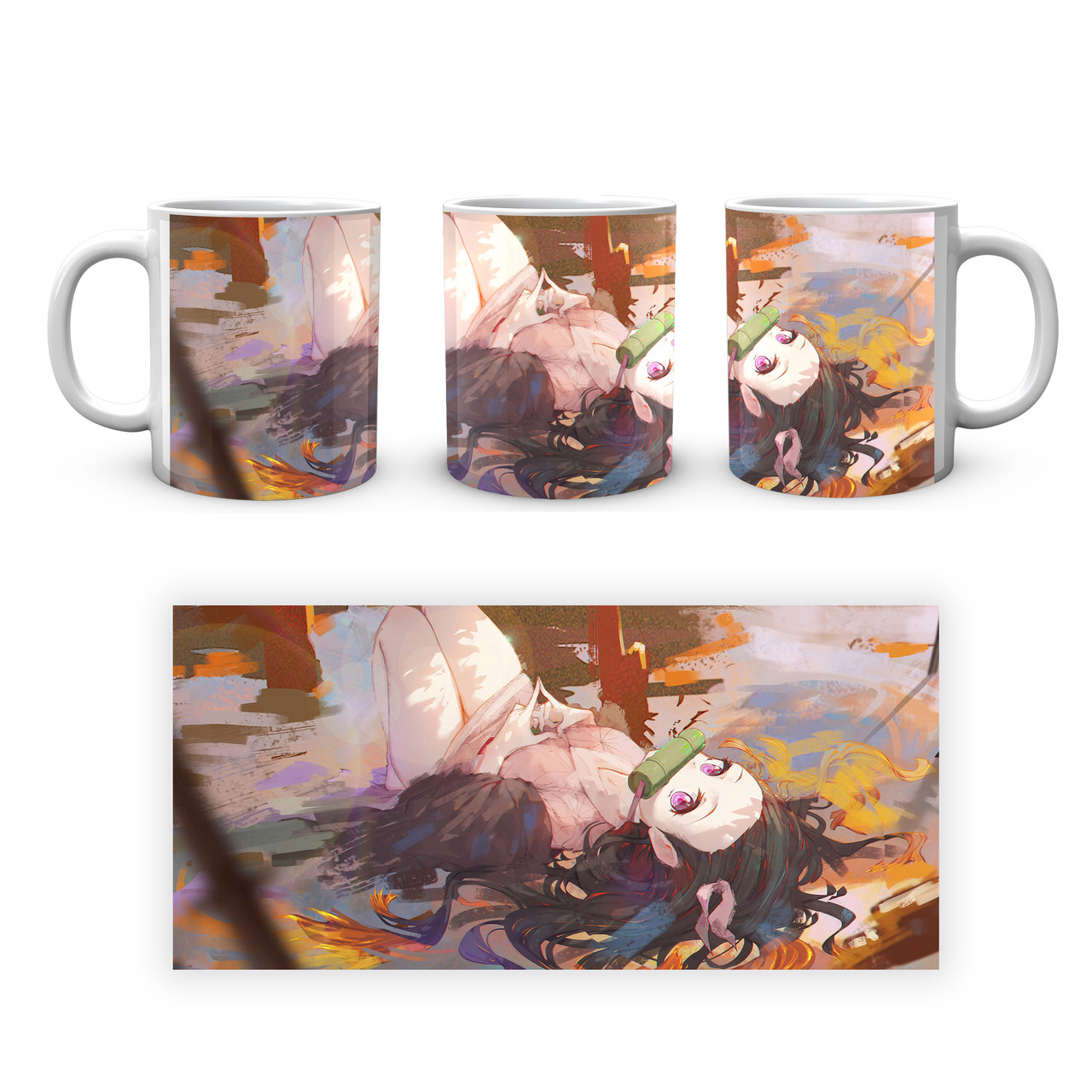 Кружка GeekLand Demon Slayer Клинок, що розсікає демонів Незуко Лежить Склала пальці SL 02.446, фото 1