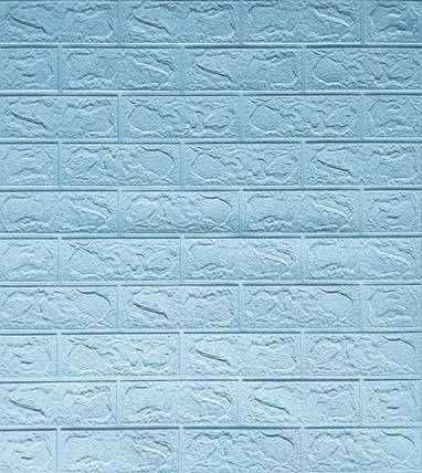 3D панель самоклеюча Шпалери під декоративну цеглу Самоклейка 3Д блакитний товщина 5мм, фото 1
