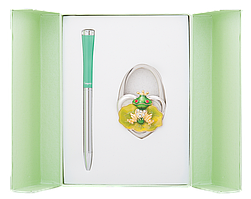 @$Набір подарунковий Fairy Tale: ручка кулькова + гачок д/ сумки зелений