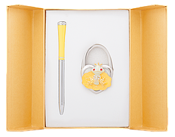 @$Набір подарунковий Fairy Tale: ручка кулькова + гачок д/ сумки жовтий