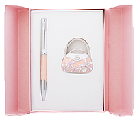Набор подарочный Sense: ручка шариковая + крючек д сумки розовый