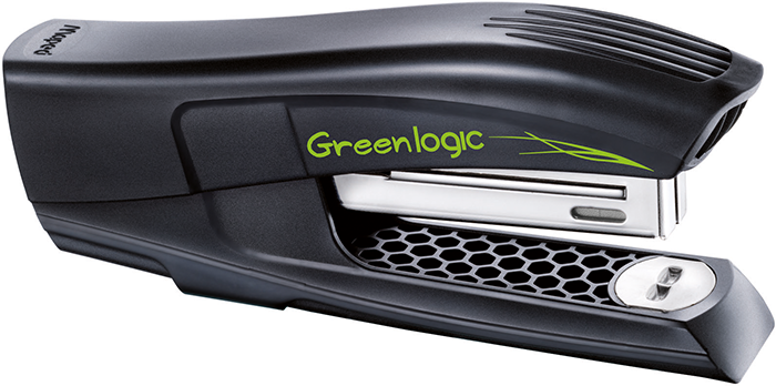 Степлер настільний GREENLOGIC пластиковий 25 л (скоби No24/6 26/6) чорний, фото 1