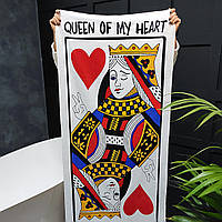 Рушник великий з принтом Queen of my heart 150x70 см (PLB_21J030)