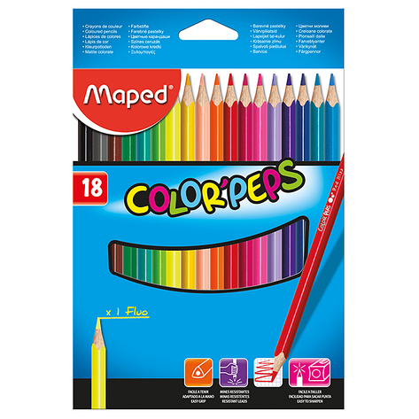 Олівці кольорові COLOR PEPS Classic 18 кольорів, фото 1
