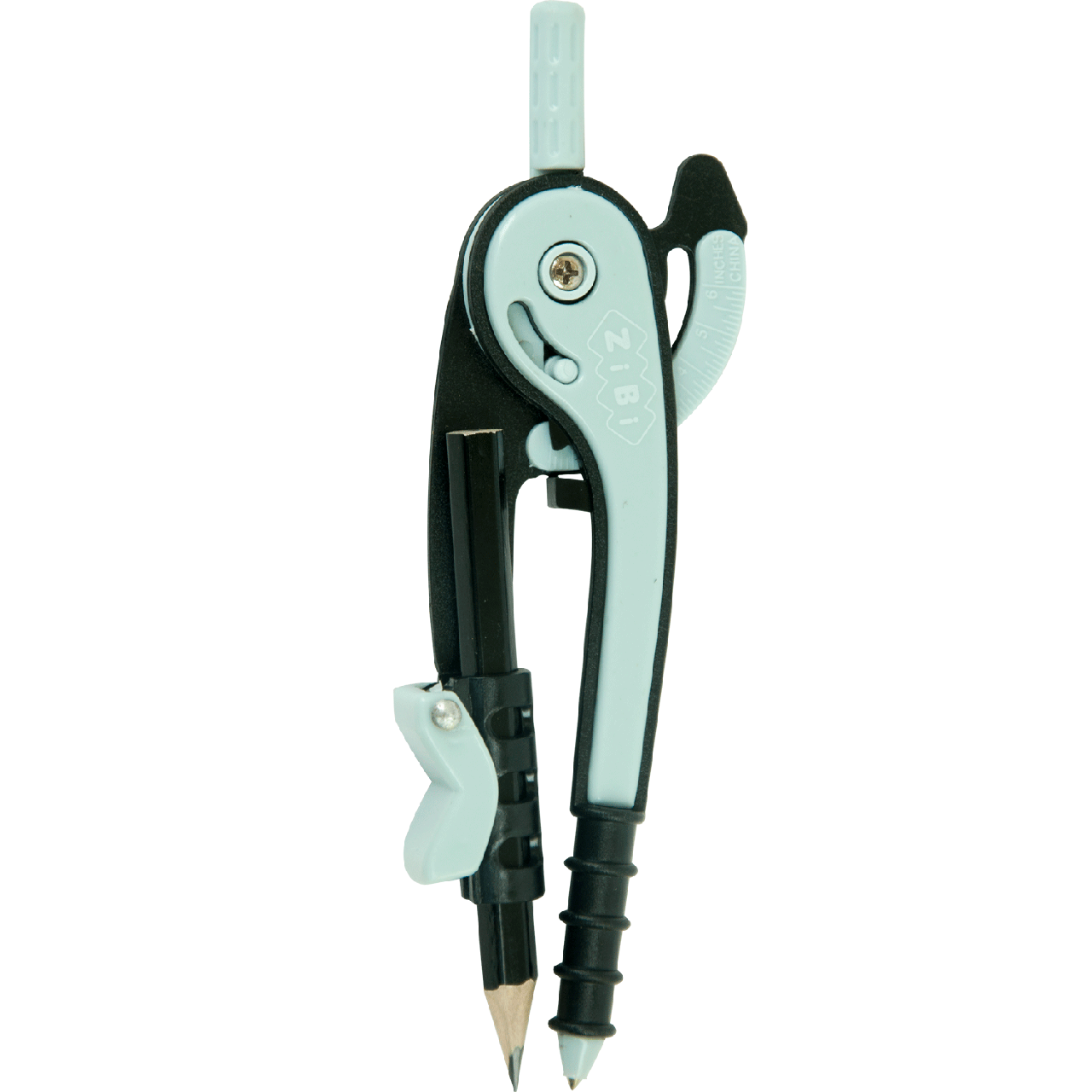 Циркуль пластиковий зі шкалою в блістері чорносірий SMART Line