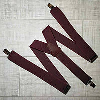 Підтяжка чоловіча темно-бордова, 35 мм