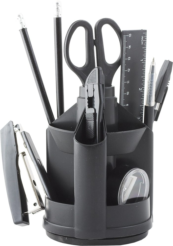 Набір настільний JOBMAX з наповненням (13 предметів) пластиковий чорний