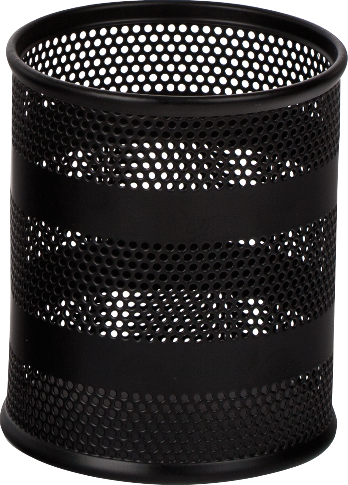 $Підставка для ручок кругла металева чорна