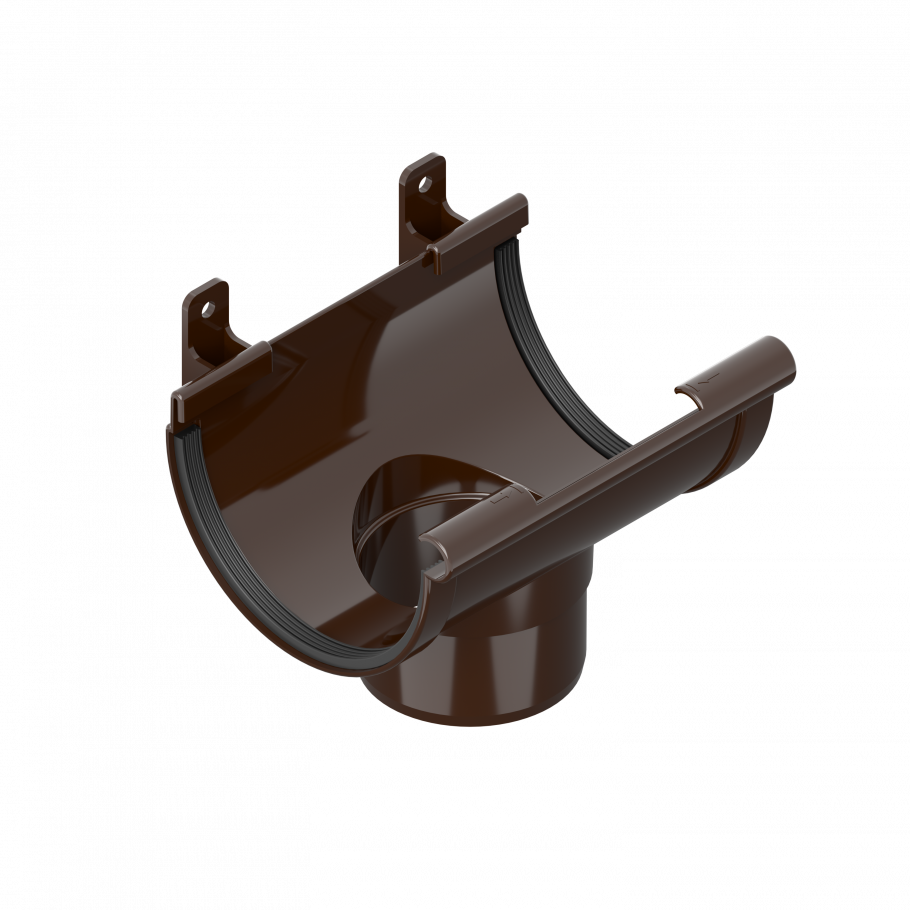 Воронка зливна лійка INES 120 мм водостічна система INES, Колір коричневий RAL 8017.