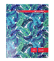 /Книга канцелярська FLORISTICA А4 144 л клітина офсет тверда ламінована обкладинка бірюзова