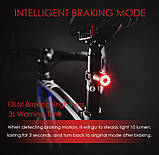 Велосипедний ліхтар GACIRON W10-BS з датчиком гальмування і світла (5-10LM, 350 mAh, 220°, USB, IPX5, Час 66 год), фото 5