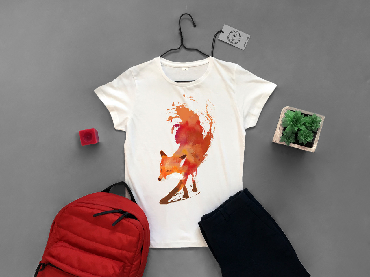 Футболка YOUstyle Fox 0552 XL White, фото 1