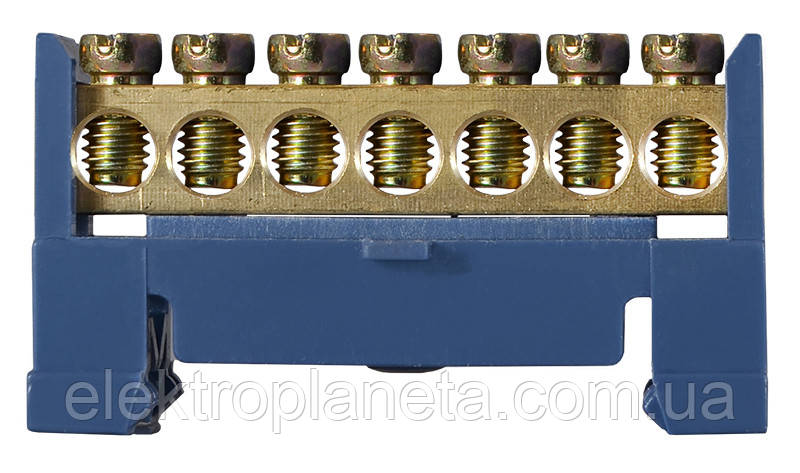 Нульова шина з ізолятором на Din-рейку BC-507 6х9 7 отв A0150120032, фото 1