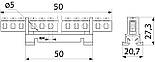Шина нульова з ізолятором на дін-рейку (din-рейку) 7 отворів. Нульова шина. Клемники. A0150120032, фото 3