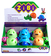 @$Точилка підставка ЧЕРЕПАШКА з контейнером 1 отв 6 шт в дисплеї асорті Kids Line