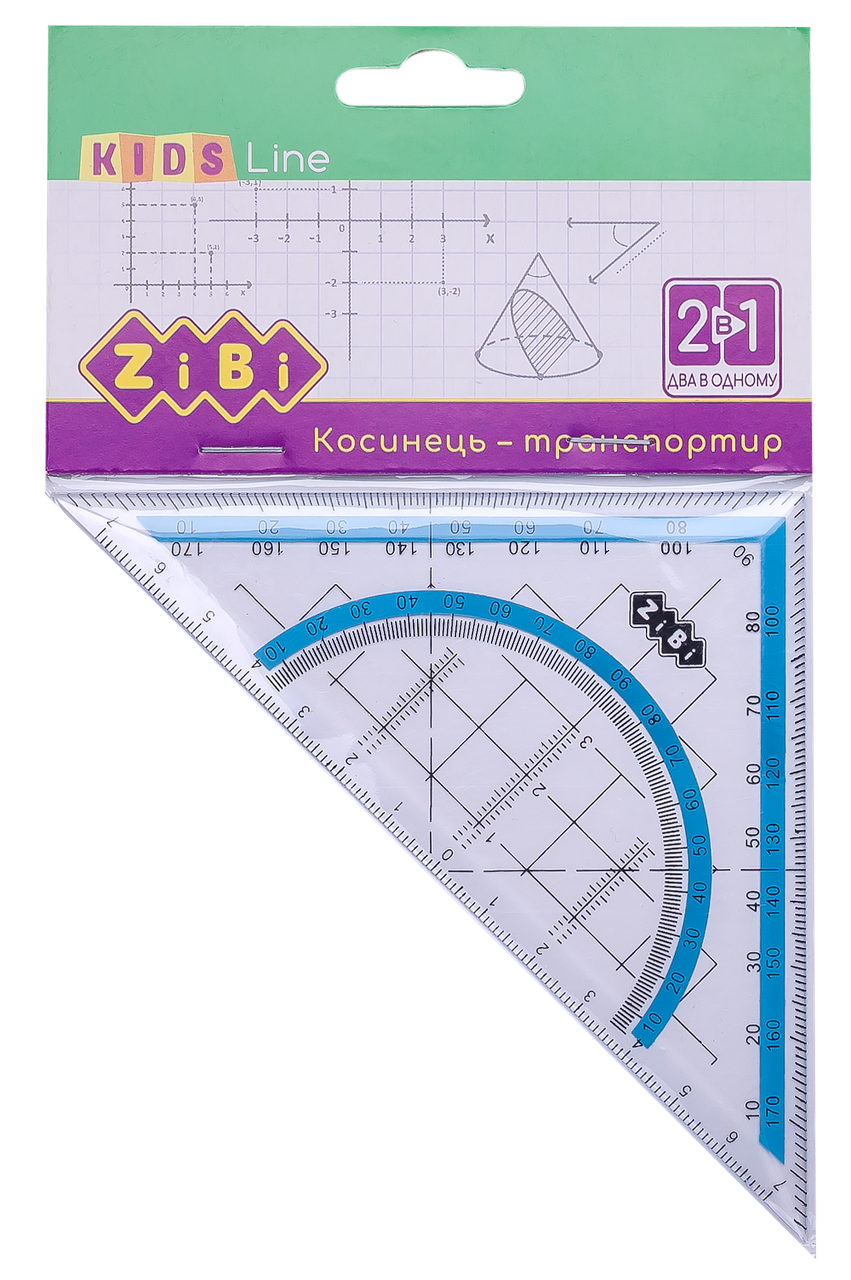 Косинець 2 в 1140мм 90°/45° з блакитною смужкою блістер KIDS Line