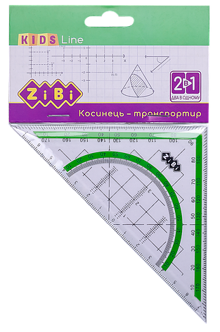 Косинець 2 в 1140мм 90°/45° з салатовою смужкою блістер KIDS Line, фото 1