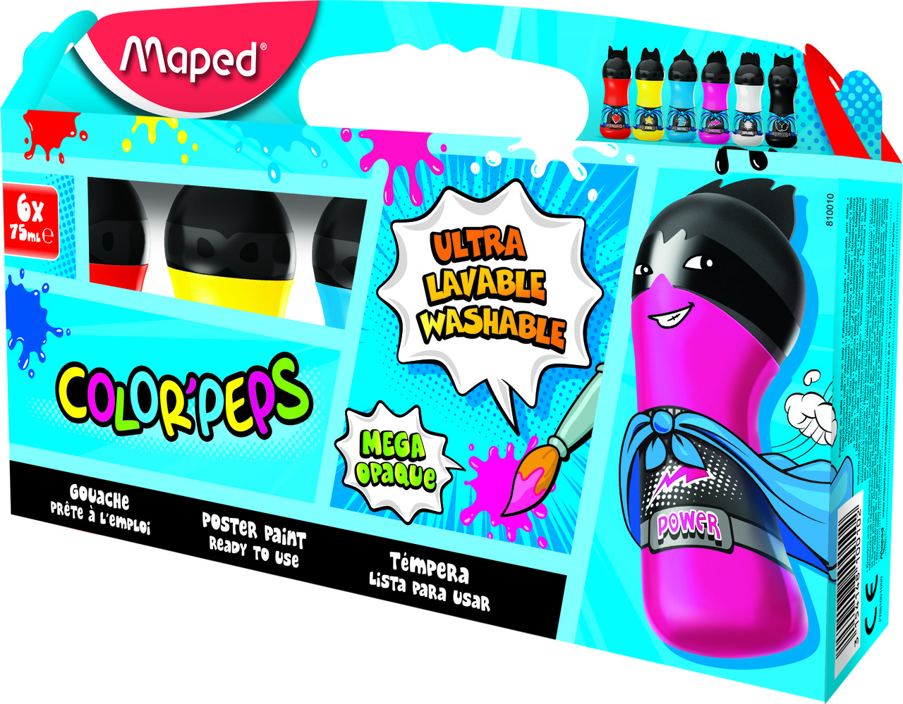 @Фарби гуашеві COLOR PEPS 6 кольорів 75 мл