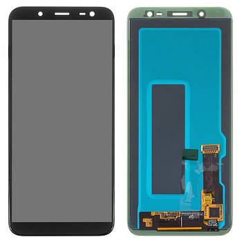 Модуль для Samsung Galaxy J6, Samsung J600 чорний, дисплей + сенсор