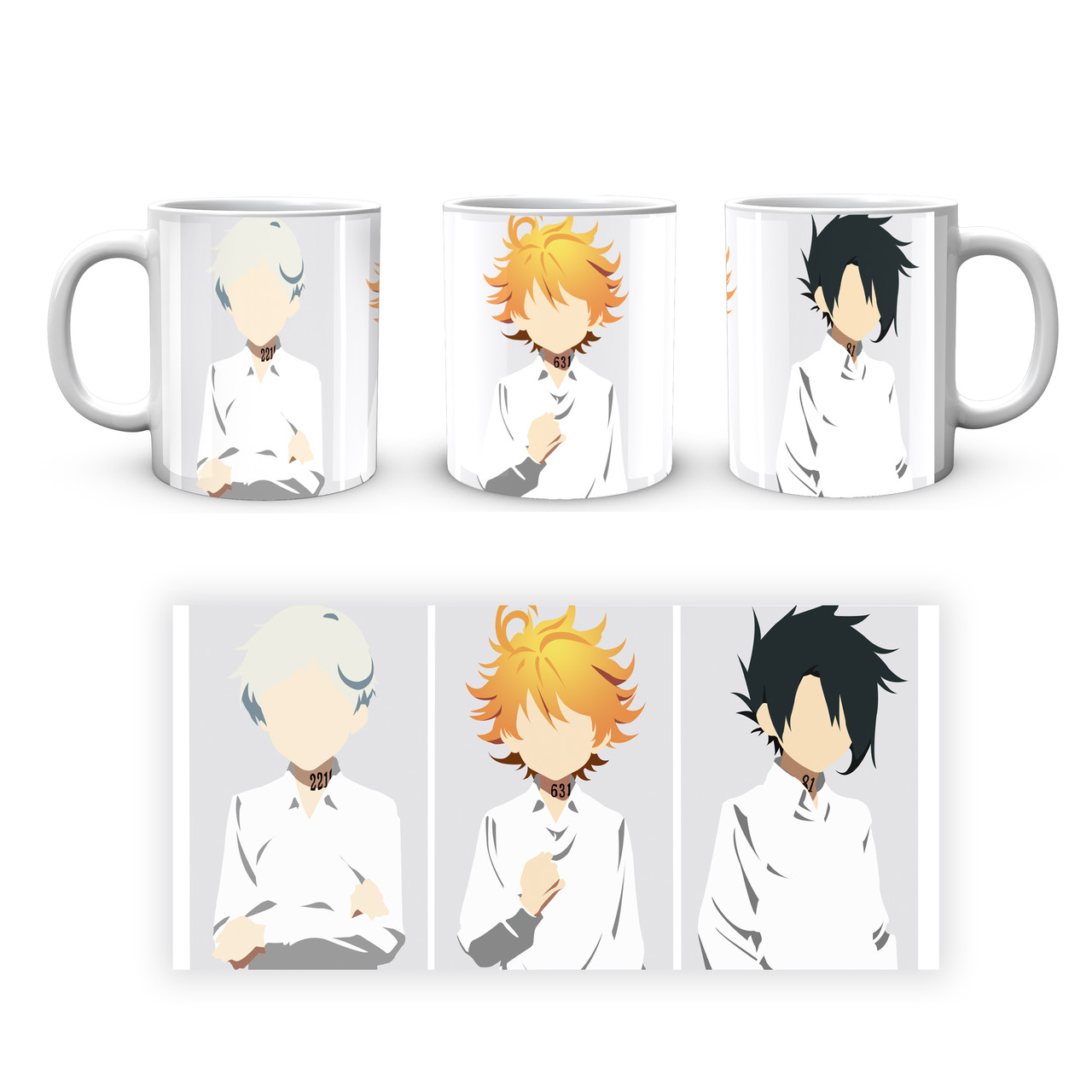 Кружка GeekLand The Promised Neverland Обіцяний Неверленд Норман Емма Рей Очі та номери NV 02.451, фото 1