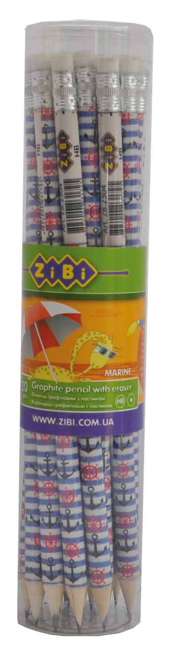 Олівець графітовий MARINE HB з гумкою туба KIDS Line