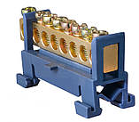 Нульова шина з ізолятором на Din-рейку  BC-508 6х9 8 отв A0150120033, фото 2