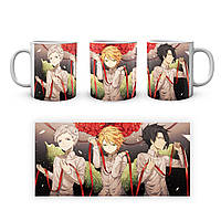 Кухоль GeekLand The Promised Neverland Обіцяний Неверленд Норман Емма Рей З червоною стрічкою NV 02.454