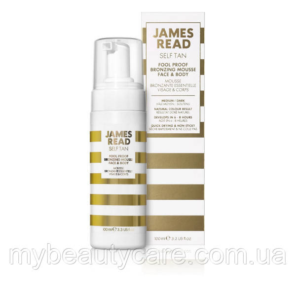 Бронзувальний мус-Автозасмага для Обличчя й тела James Read Fool Proof Bronzing Mousse темний