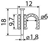 Скоба кабельна 6 мм кругла (упак 100шт) A0150030003, фото 2