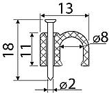 Скоба кабельна 8 мм кругла (упак 100шт) A0150030005, фото 2