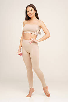 Бежевий спортивний топ бандо