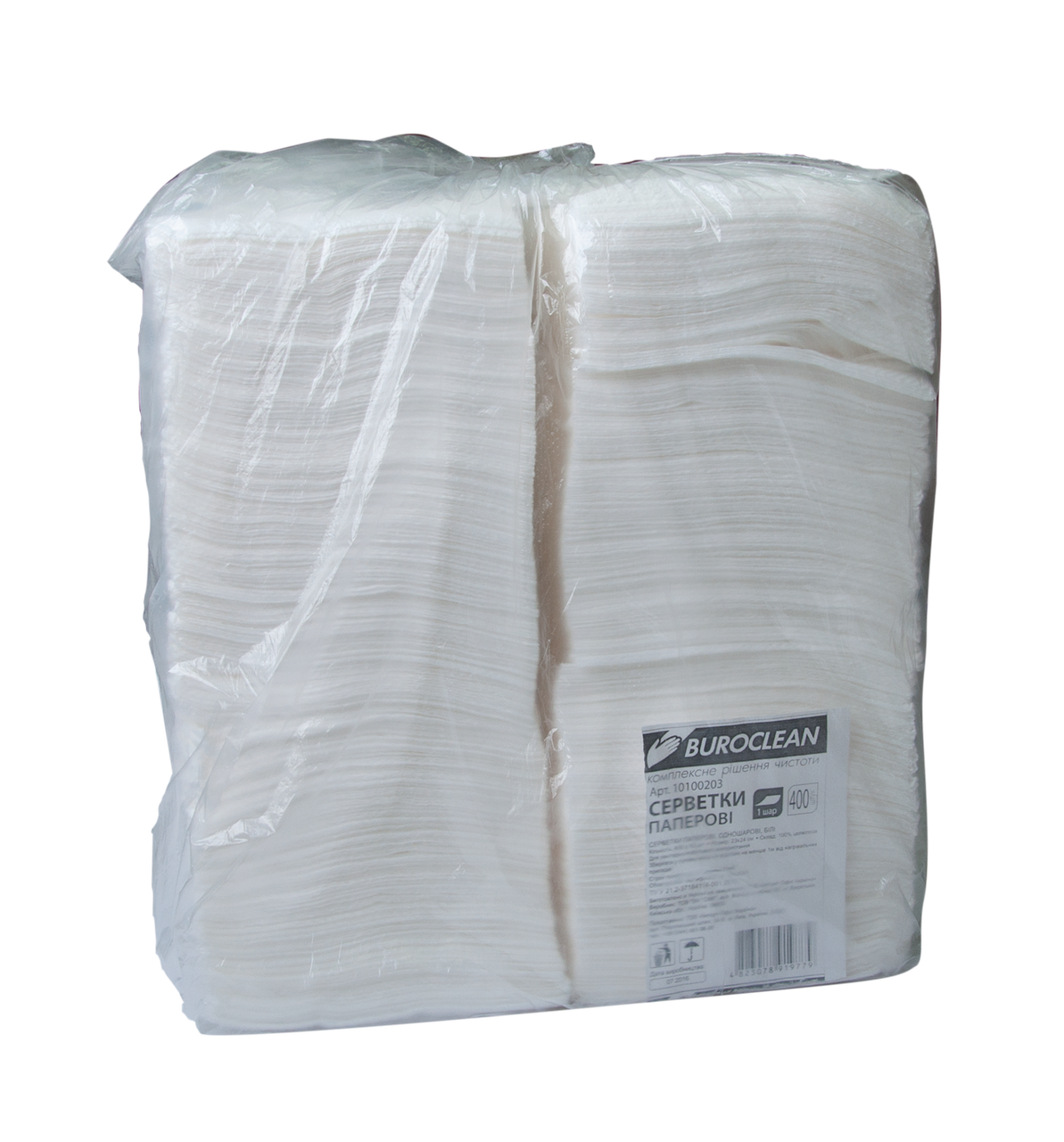 /Серветки паперові BuroClean 240*240 400шт в п/п упак білий