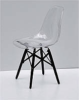 Стул Nik-XXL-BK Carbon прозрачный акрил, черные деревянные ножки, Eames DSW Chair transparent