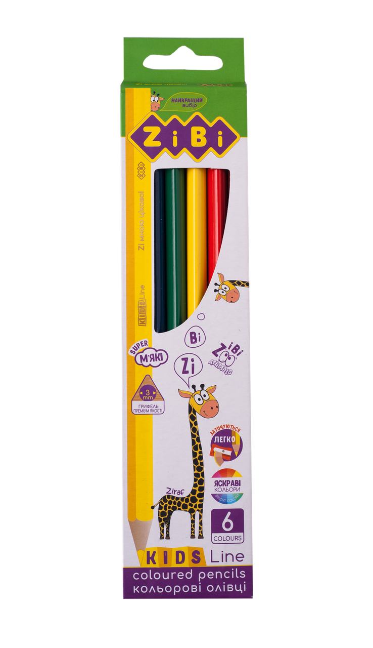 Олівці кольорові 6 кольорів KIDS LINE