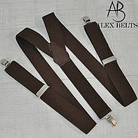 Підтяжка чоловіча темно-коричнева, 35 мм