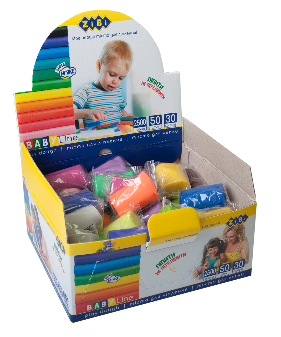 /Тісто для ліплення в шоубоксе ( 50 стіків по50 г) 30 кол BABY Line