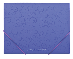 $Папка на гумках BAROCCO А5 матовий непрозр пластик фіолетова