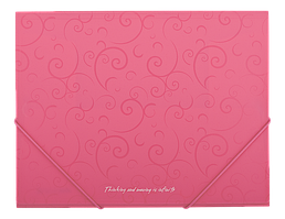 $Папка на гумках BAROCCO А5 матовий непрозр пластик рожева