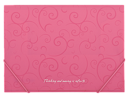 $Папка на гумках BAROCCO А4 матовий непрозрпластик рожева