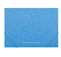 $Папка на гумках BAROCCO А4 матовий непрозрпластик блакитна