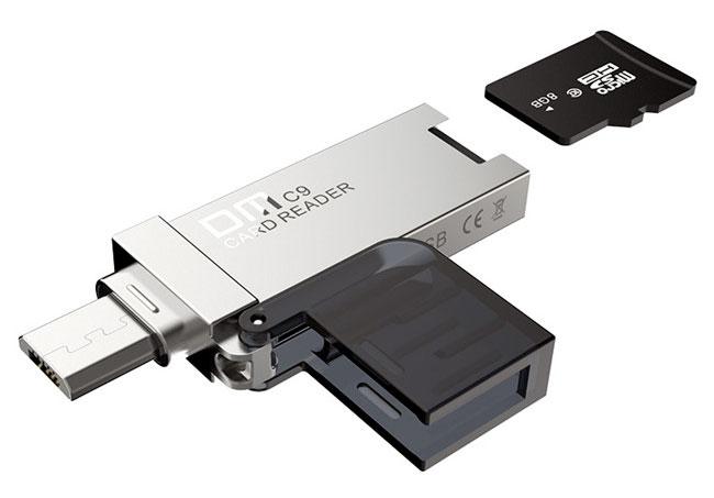 Переходник микро СД на USB – micro USB картридер 3 в 1 DM-CR009 ...