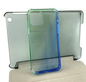 Чохол на iPhone 12, iPhone 12 Pro накладка на бампер протиударний Ultra Gradient силіконовий зелено-синій