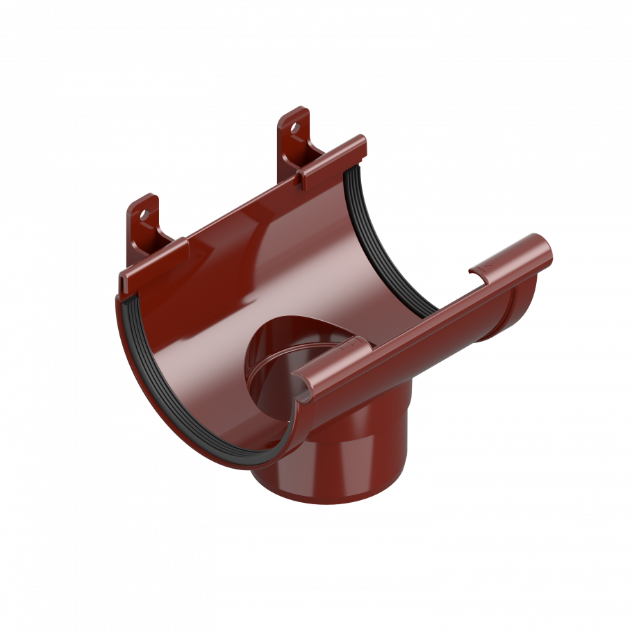 Воронка зливна лійка INES 120 мм водостічна система INES, Колір червоний RAL 3011.