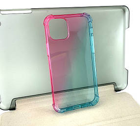 Чохол на iPhone 12 Mini накладка на бампер захисний силіконовий Ultra Gradient рожево-блакитний