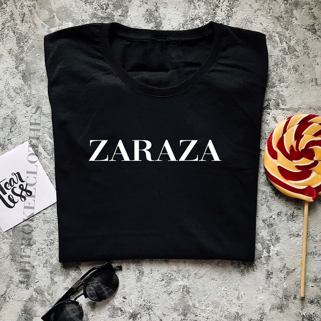 Молодіжна чорна футболка "Zaraza"