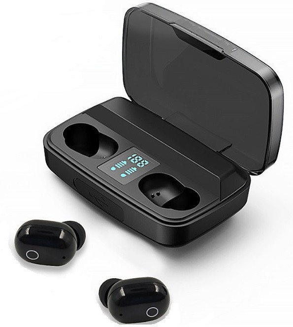 Навушники вакуумні Bluetooth TWS J16 з зарядним кейсом, чорні, фото 1